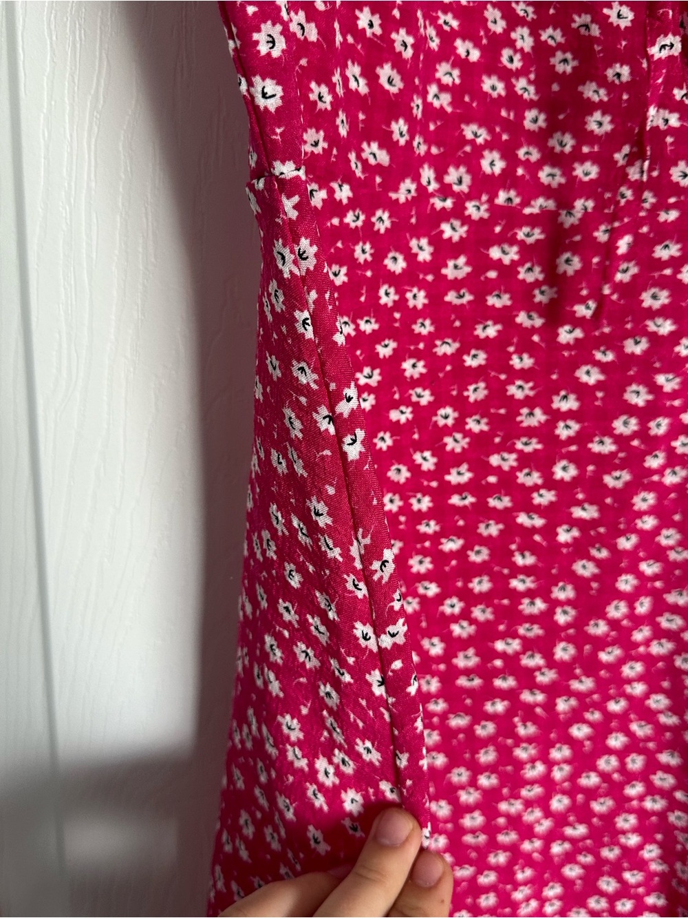Pink Floral Midi Slip Dress with Delicate Spaghetti Straps - Picture 5 of 11
